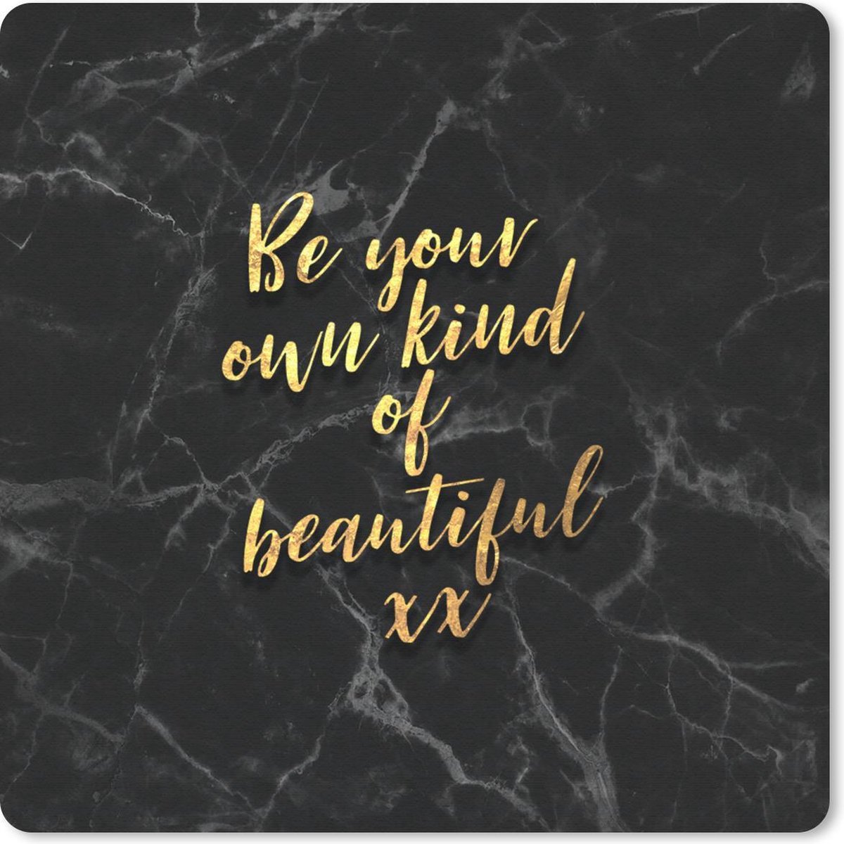 Muismat - Mousepad - Quotes - Zelfvertrouwen - Goud - Marmer print - 30x30 cm - Muismatten
