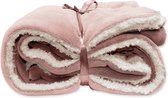 Unique Living | Lars coral fleece/suede plaid 150x200cm old pink