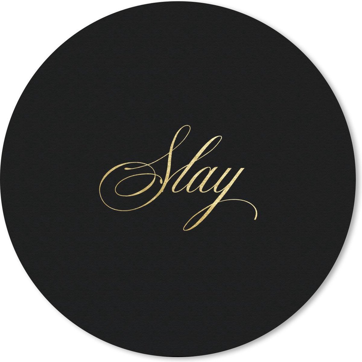 Muismat rond 20x20 cm - Mousepad Quotes - Kracht - Goud - Zwart - Ronde muismatten