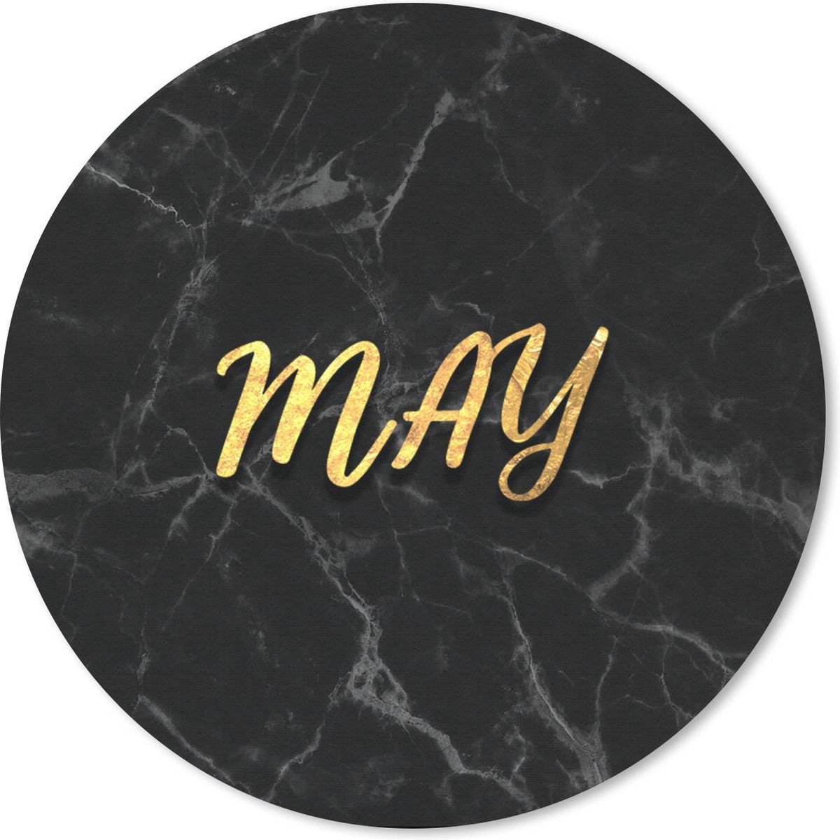 Muismat rond 20x20 cm - Mousepad Quote - Kalender - Mei - Goud - Ronde muismatten