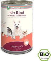 Herrmann's Bio Adult Honden Blikvoeding - Rund met Wortel - 400 g