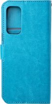 Oppo Reno6 5G - Bookcase Turquoise - portemonee hoesje met 2 stuk Glas Screen protector