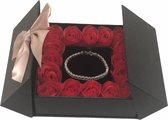 Flowerbox butterfly met Swarovski Tennisarmband – Giftbox vrouwen – Valentijn – Moederdag cadeau - kado - Geschenkset - Cadeautje - Verjaardagsc