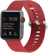 By Qubix Siliconen bandje met motief - Rood - Geschikt voor Apple Watch 42mm - 44mm - 45mm - Ultra - 49mm - Compatible Apple watch bandje - smartwatch
