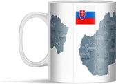 Mok - Illustratie van Slowakije in het grijs - 350 ml - Beker