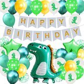 mramor- Dino- Dinosaurus- versiering decoratie verjaardag feestpakket 44 delig XL-kinderfeestje