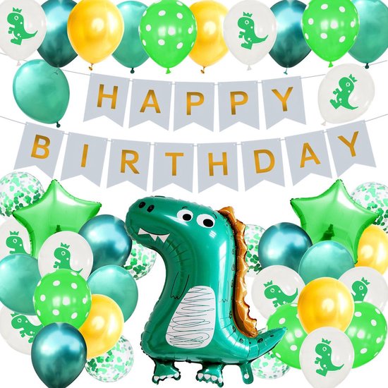 Fruitig regel Kruiden mramor- Dino- Dinosaurus- versiering decoratie verjaardag feestpakket 44  delig... | bol.com
