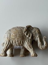 Polyresin Elefant large 20 x 9 x 15cm gold white