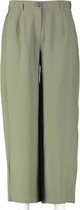Object eve olijfgroene soepele wijde loose fit hoge taille 7/8e broek viscose polyester - Maat 36