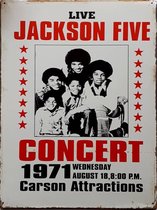 Concert - Wandbord Jackson Five 1971 Metaal Rusty Look 30 x 40 cm