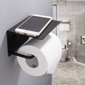 BOTC WC Rolhouder - Toiletrolhouder - Hoge Kwaliteit - met Oplegplankje - Zelfklevend - Badkamer - Badkamer Accessoires