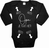 Romper baby-Opa je kan het-zwart-wit-Maat 68