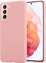 Samsung S21 FE Hoesje - Samsung galaxy S21 FE hoesje roze siliconen case hoes cover hoesjes