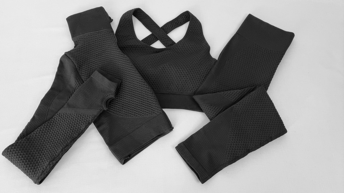 AGYM seamless workout set van 3 Zwart dames sportkleding