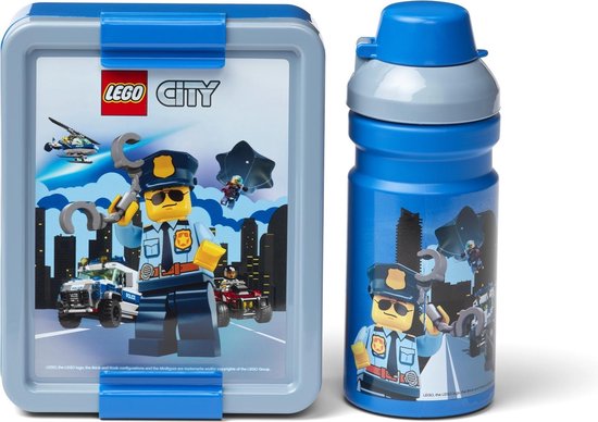 LEGO Gourde/Bouteille et Corbeille à Pain - Lego City - Ensemble déjeuner - Plastique