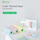 Peripage officieel gekleurd papier - 6 Rollen - A6 - Thermisch papier voor Peripage