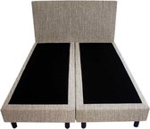 Bedworld Boxspring 160x190 - Geveerd - Seudine - Donker beige (ONC24)