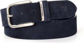 Riem navy leren van nubuck leer