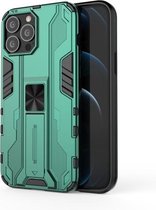Supersonic PC + TPU Schokbestendige beschermhoes met houder voor iPhone 13 Pro Max (groen)