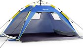 Glymnis - Pop-uptent - Daagbaar 68 x 10 x 10 - Snel op te bouwen - Nieuwste ontwerp met snelsluiting in 10 sec. op te zetten - Voor 4 personen met UPF 50+ - Groot formaat 215 x 150 + 20 x 115