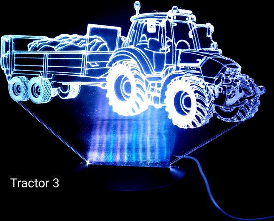 TRACTOR 3 met aanhanger" 3D led lamp | bol.com