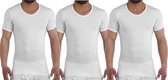 Embrator 3-stuks mannen T-shirt lage ronde hals wit maat M