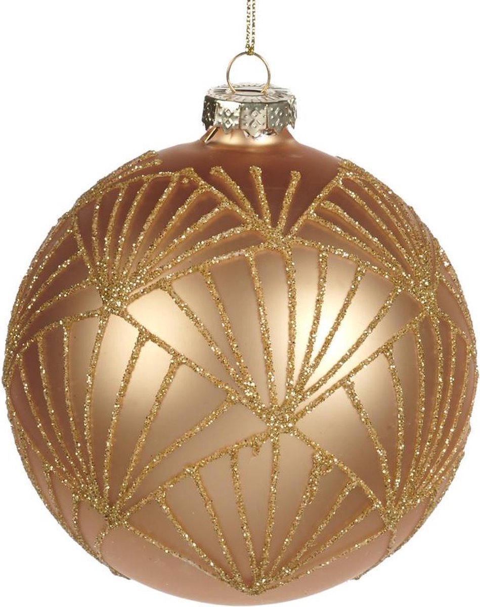 Goodwill Kerstbal Glas Goud D 10 cm Voordeelaanbod per 2 stuks