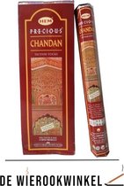 De Wierookwinkel – Doos - Wierook - Chandan - Precious Chandan - Chandan Wierook - Wierookstokjes Chandan - (HEM) - Wierooksticks - Incense sticks - 6 Kokers - 120 Stokjes