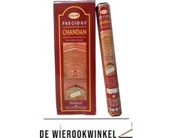 De Wierookwinkel – Doos - Wierook - Chandan - Precious Chandan - Chandan Wierook - Wierookstokjes Chandan - (HEM) - Wierooksticks - Incense sticks - 6 Kokers - 120 Stokjes