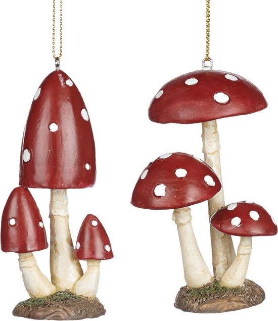 Goodwill Paddenstoelen met stippen Rood-Wit 8.5 cm Voordeelass. Per 2 stuks