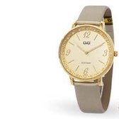 Belle montre femme de couleur or de Q&Q modèle qc09j103y 3bar étanche avec un beau bracelet de montre de couleur or