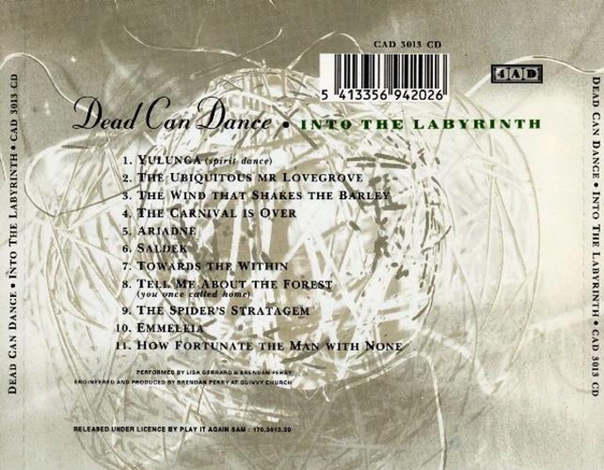 Into The Labyrinth, Dead Can Dance CD (album) Muziek