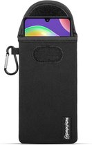 Hoesje voor Samsung Galaxy A31 - MobyDefend Neopreen Pouch Met Karabijnhaak - Insteekhoesje - Riemlus Hoesje - Zwart - GSM Hoesje - Telefoonhoesje Geschikt Voor: Samsung Galaxy A31