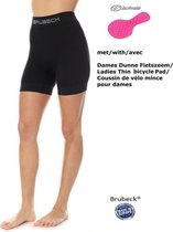 Brubeck Fietsonderbroek Dames - Naadloos Boxershort met Dunne Dames Fietszeem - Zwart XL
