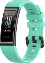 Horlogebandje Geschikt voor Huawei Band 3 & 3 Pro & 4 Pro  - Turquoise - Siliconen - Horlogebandje - Polsbandje - Bandjes.nu - Polsband