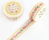 Geel Roze Bloemen Washi Tape | Bullet Journal | Journalling | Journaling |  Masking Tape | Must Haves | Basic Washi Tapes | Versieren | Plakboeken | Inpakken | Leuke Washi Tapes |