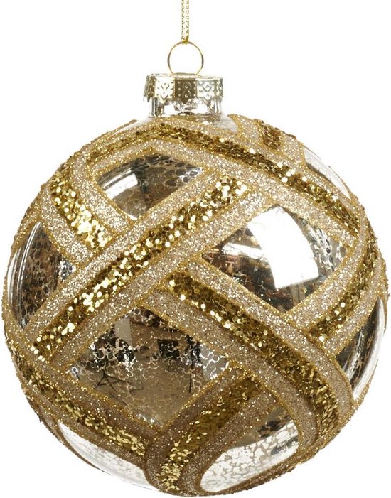 Boule de Noël Goodwill Glas Argent- Or D 10 cm Offre remise par 2 Pièces