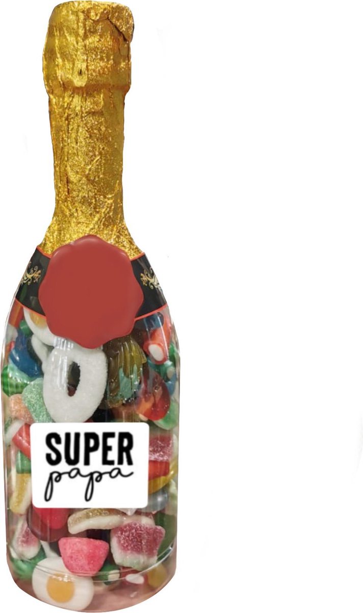 Vaderdag geschenk champagne fles gevuld met snoep - Snoep cadeau - Vaderdag cadeaus - Cadeau - Vaderdag
