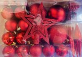 Complete 50-delige set kerstboomversiering | rood | Cosy & Trendy