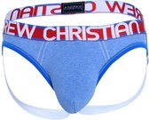 Andrew Christian Almost Naked Cotton Brief Jock Blauw - MAAT M - Heren Ondergoed - Jockstrap voor Man - Mannen Jock