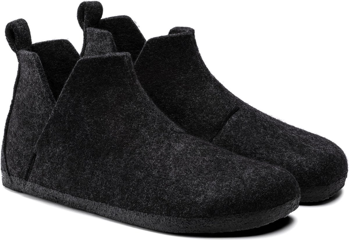 Birkenstock Andermatt Shearling WZ Nar Dames Sloffen Antrachite Antraciet