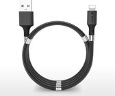 DrPhone MAG - 3A Kabel - Magnetisch Oprolsysteem -  Geschikt voor Lightning - iPhone - iPad - 1 Meter Oplaad kabel – Zwart