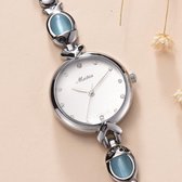 Longbo - Meibin - Dames Horloge - Zilver/Turquoise - 27mm