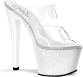 Pleaser Muiltjes -41 Shoes- SKY-302 Paaldans schoenen Wit/Transparant