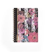 Melli Mello Journal Notebook - Notitieboek A5 Hardcover met Ringband - Notitieblok met Lijnbedrukking - Flower Power - 21x15x2 cm