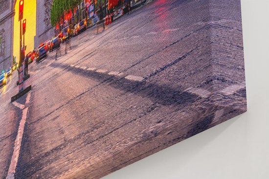Artaza Toile Peinture Arc De Triomphe A Paris De La Rue - 80x60 - Tableau Sur Toile - Impression Sur Toile