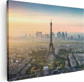 Artaza Canvas Schilderij Skyline Van Parijs Met De Eiffeltoren - 80x60 - Foto Op Canvas - Canvas Print