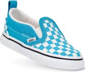 Vans Slip-On V Crib Checkerboard Caribean Blue White Maat 18