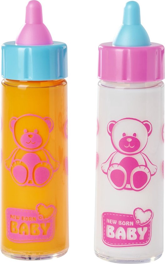 Simba - New Born Baby - 2 Magische baby flesjes - jus en melk - 12 cm - vanaf 3 jaar