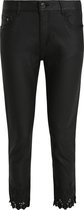 Cassis - Female - Gecoate broek met borduurwerk  - Zwart